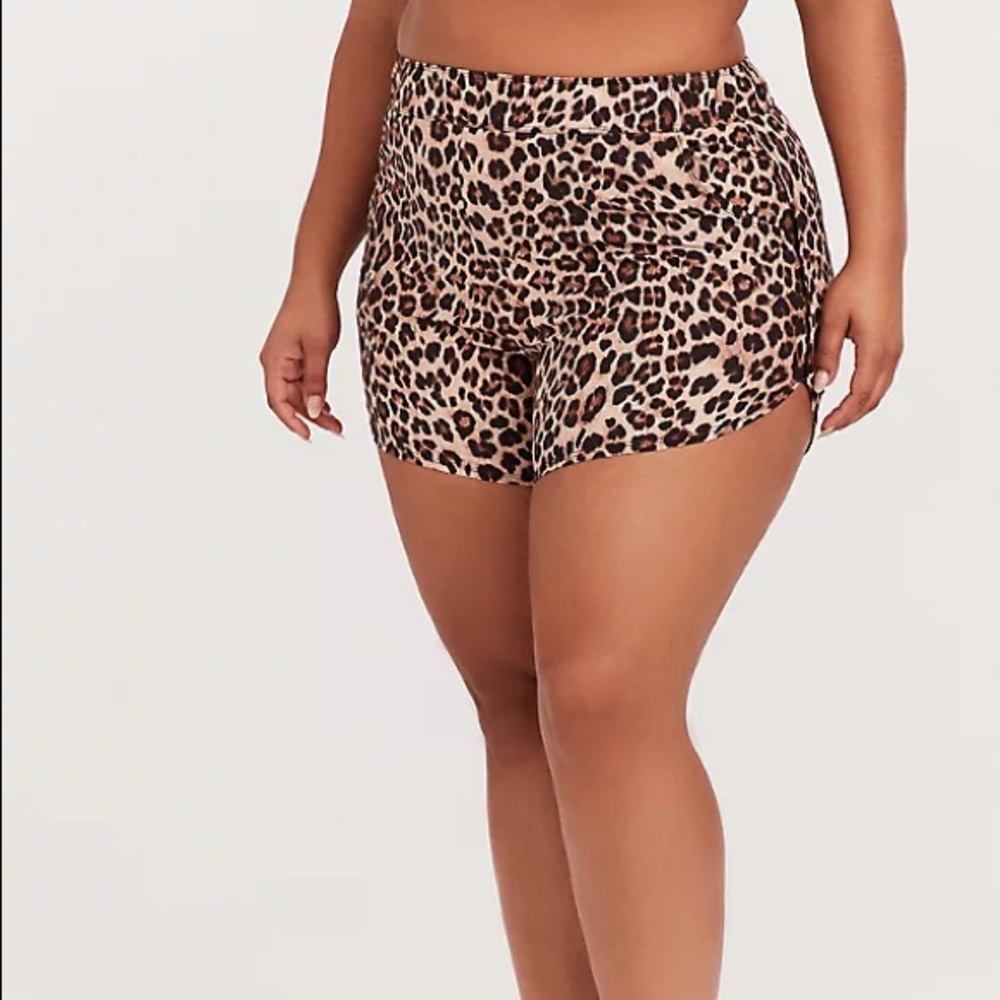 SOLD! TORRID leopard swim shorts